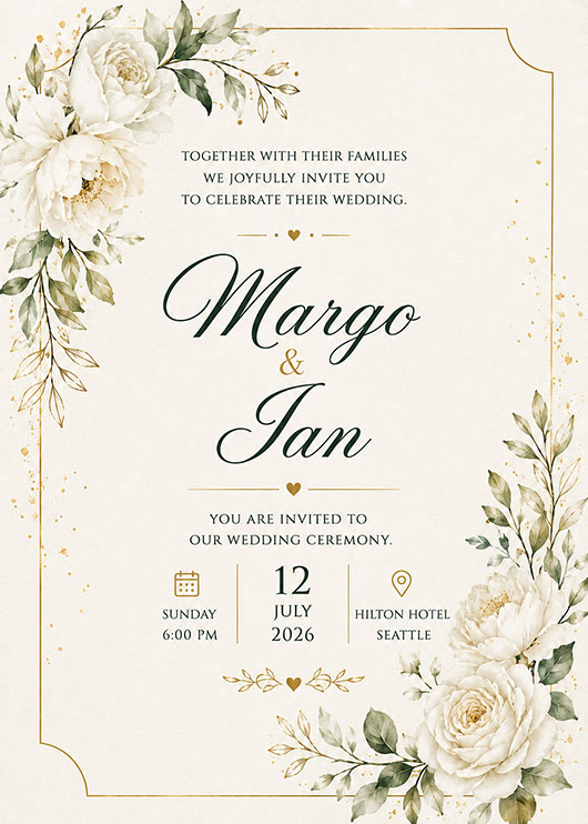 Wedding invitation preview